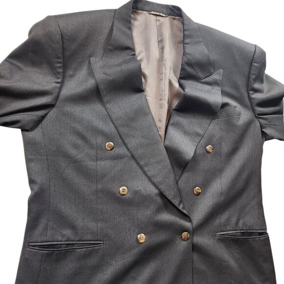 Canali Milano Blazer Jacket 58L US 48L Double Breasted Suit Coat Wool Italy - Picture 2 of 16